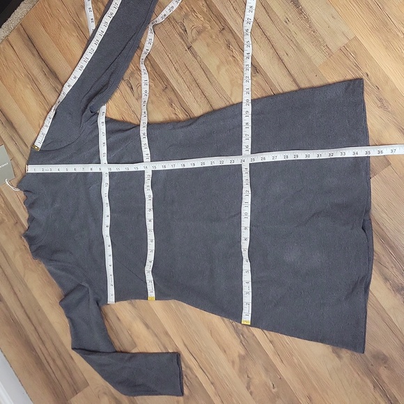 EVERLANE Dark Gray Mock Neck Cotton Jersey Long Sleeve Minimalist Dress - Picture 7 of 9